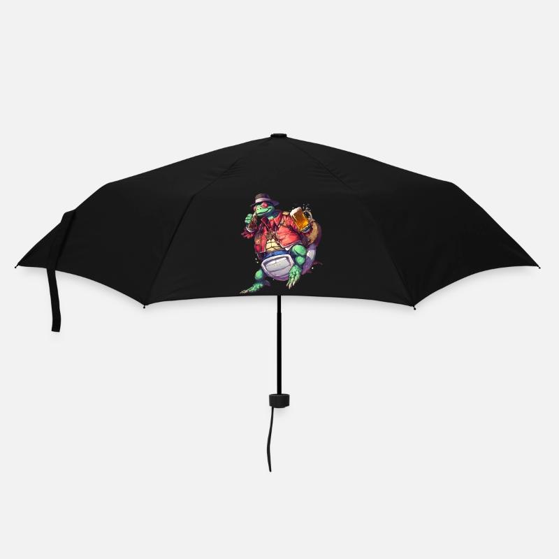 Chill & Shell: Turtle with Beer Tee - Umbrella (small) - black