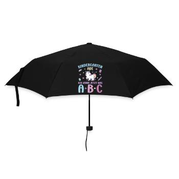 Bye Kindergarten Einhorn Kita Abgänger Mädchen - Regenschirm (klein) - Schwarz - Vorne
