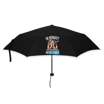JGA T-Shirt Männer Junggesellenabschied poltern - Regenschirm (klein) - Schwarz - Vorne