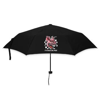 Toujours prêt pour la course, cochon drapeau à damier - Parapluie standard - noir - Devant