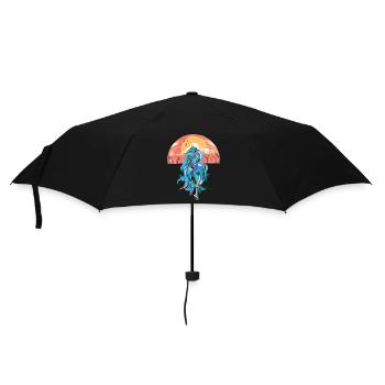 Wildnis Fantasy Wildpferd Pferde Pony Hengst bunt - Regenschirm (klein) - Schwarz - Vorne