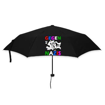 Gegen nazis faust - Regenschirm (klein) - Schwarz - Vorne
