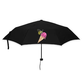 Schmetterling Waffeleis - Regenschirm (klein) - Schwarz - Vorne