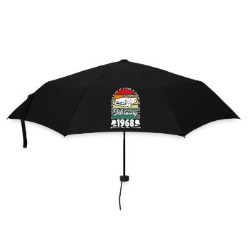 Anniversaire février 1968, Vintage février 1968. - Parapluie standard - noir - Devant