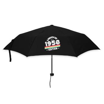 Unique seit 1958 Edition Geburtstag Vintage 1958 - Regenschirm (klein) - Schwarz - Vorne