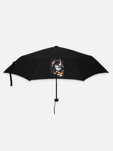 Berner Sennenhund mit coolen Farbspritzer - Regenschirm (klein) - Schwarz