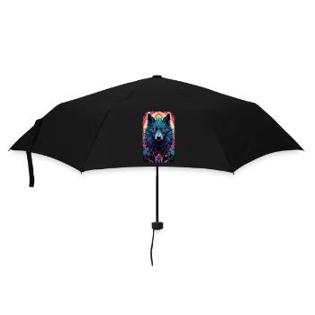 Spirit Wolf Fuchs Ästhetischer Japanischer Kitsune - Regenschirm (klein) - Schwarz - Vorne