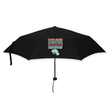 I'm Not Clumsy The Floor Hates Me Foolish Manatee - Umbrella (small) - black - Front