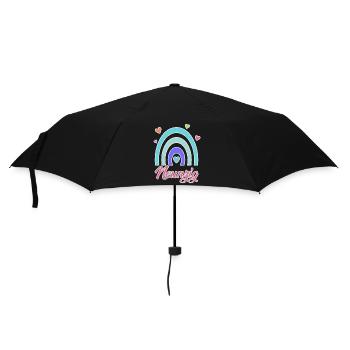 90. Geburtstag Regenbogen Vintage - Regenschirm (klein) - Schwarz - Vorne