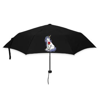 Licorne Rose - Parapluie standard - noir - Devant