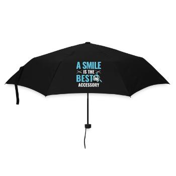 Ein Lächeln ist das beste Zubehör für die Zahnzahnheilkunde - Regenschirm (klein) - Schwarz - Vorne