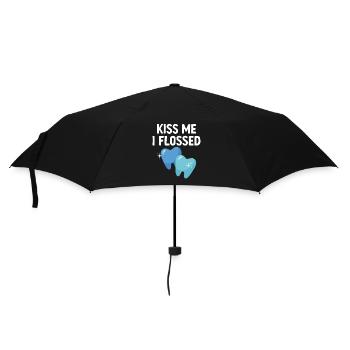 Kiss Me I Flossed Dentiste Dentisterie Dentaire Dent D - Parapluie standard - noir - Devant