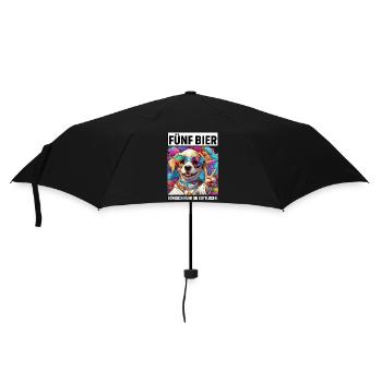 Funny Dog Five Beer Roman Five You Godless - Umbrella (small) - black - Front