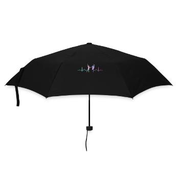 Ballett Tänzer Herzschlag Ekg Ballerina - Regenschirm (klein) - Schwarz - Vorne