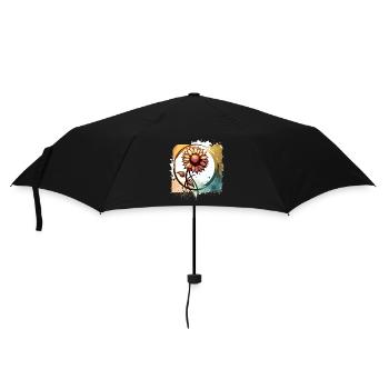 Sunflower with stem drawn - Umbrella (small) - black - Front