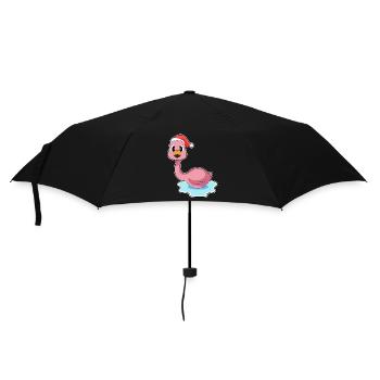 Chapeau de père Noël flamant rose - Parapluie standard - noir - Devant