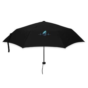Flügel Surfer Wingsurfing Retro Folie Flügel - Regenschirm (klein) - Schwarz - Vorne