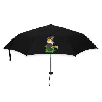 Fuchs Hexe Besen - Regenschirm (klein) - Schwarz - Vorne