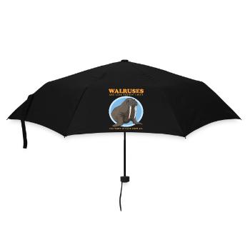 Walross Walroß Walrosse Robbe Walrus Geschenk - Regenschirm (klein) - Schwarz - Vorne