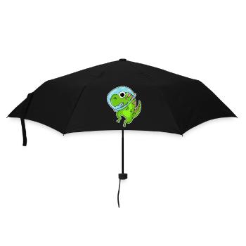 Dino Motiv Dinosaurier Weltall Astronauat - Regenschirm (klein) - Schwarz - Vorne
