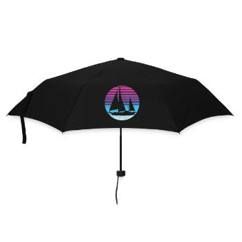 Retro Segler Segeln - Regenschirm (klein) - Schwarz - Vorne
