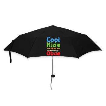 For children Cool kids play oboe - Umbrella (small) - black - Front