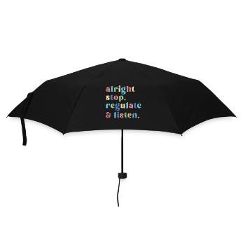 Aufhören Regulieren Und Zuhören Lehrer - Regenschirm (klein) - Schwarz - Vorne