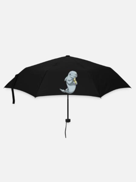 Delfin Banane  - Regenschirm (klein) - Schwarz