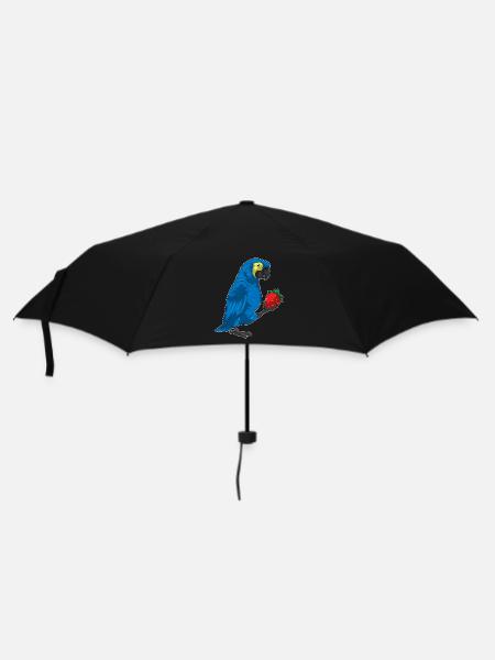 Papagei Erdbeere - Regenschirm (klein) - Schwarz