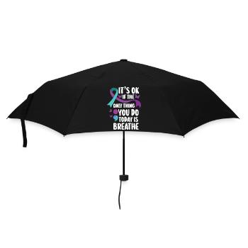 Guerrier de la santé mentale violet et turquoise - Parapluie standard - noir - Devant