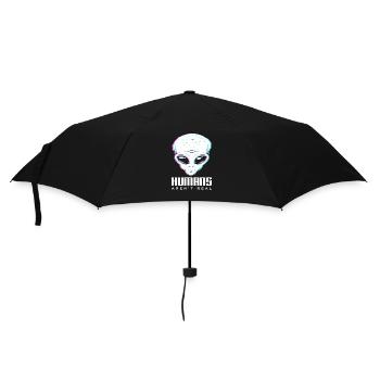 Alien Menschen Nicht Echt Außerirdisch Geschenk - Regenschirm (klein) - Schwarz - Vorne