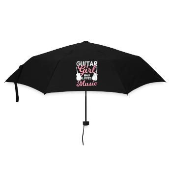 Gitarrenmädchen das die Musik liebt - Regenschirm (klein) - Schwarz - Vorne
