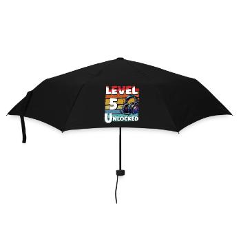 Gaming Anniversaire Niveau 5 Joueur débloqué - Parapluie standard - noir - Devant
