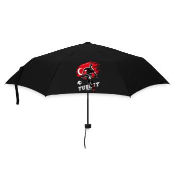 Football Turquie Türkiye Flag Joueur de drapeau - Parapluie standard - noir - Devant
