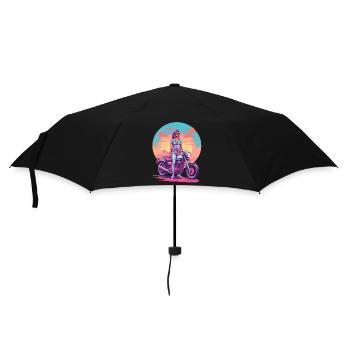 Style de motard moto rétro Vaporwave - Parapluie standard - noir - Devant