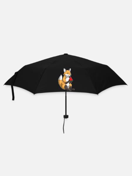 Fuchs Wassermelone - Regenschirm (klein) - Schwarz