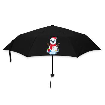 Schneemann Weihnachten Winter - Regenschirm (klein) - Schwarz - Vorne