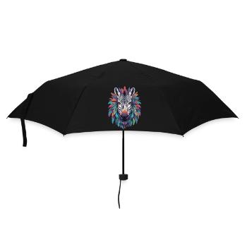 Zebra Mandala Design In Bohemian Style - Umbrella (small) - black - Front
