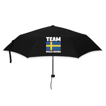 Eingelegter Hering Schwedische Fahne - Regenschirm (klein) - Schwarz - Vorne