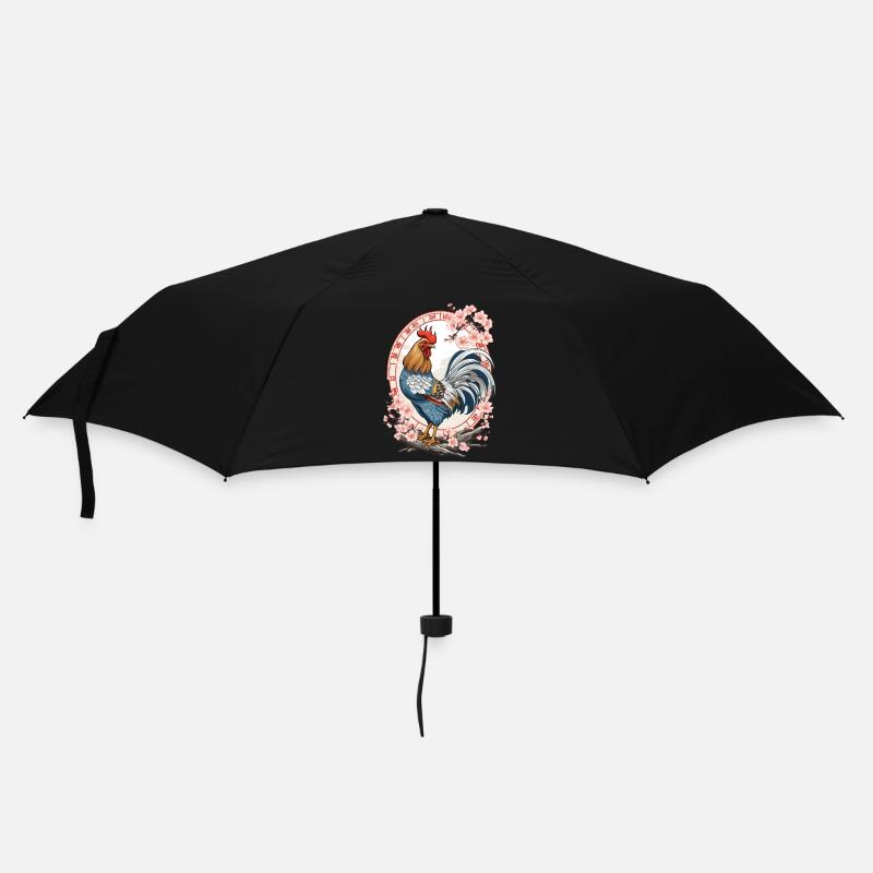 Asiatique avec l’esthétique des fleurs de cerisier - Parapluie standard - noir