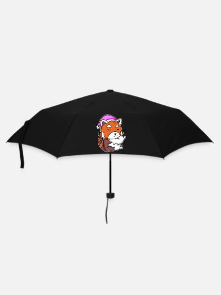Westlicher Kleiner Panda - Regenschirm (klein) - Schwarz