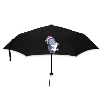 Gorille Fatigué Dormir Fille Endormie - Parapluie standard - noir - Devant