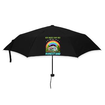 Retirement Retirement Pensioner Camping Campsite Nature - Umbrella (small) - black - Front