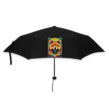 Chow Chow Hund - Regenschirm (klein) - Schwarz - Vorne