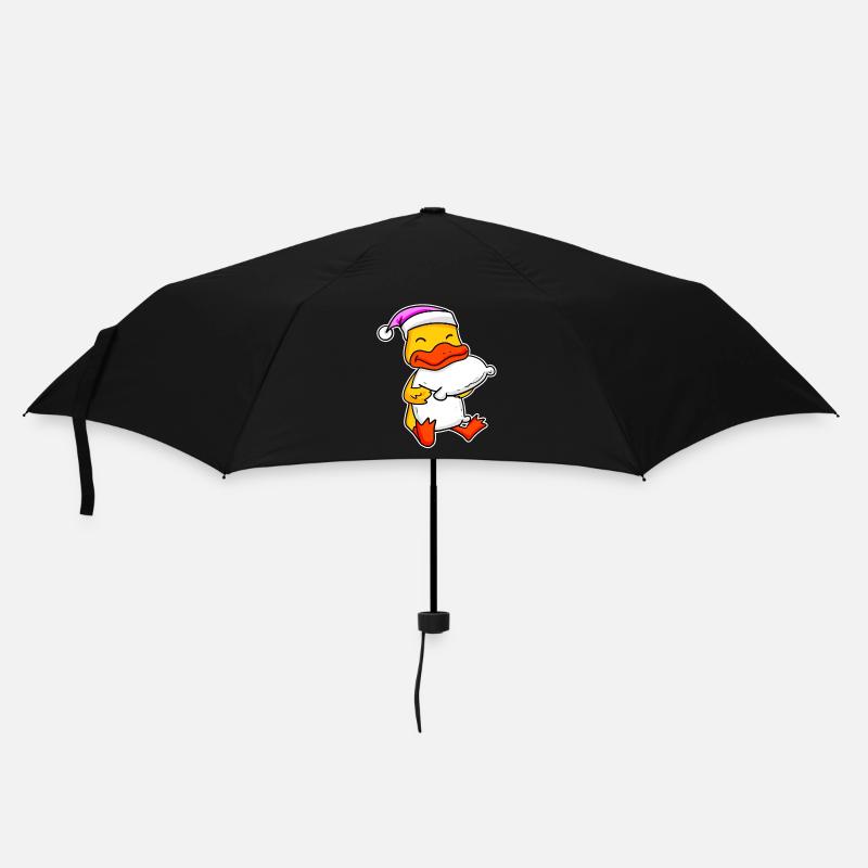 Ente Müde Ausschlafen Schlafen Mädchen - Regenschirm (klein) - Schwarz