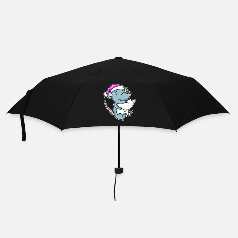 Maus Müde Ausschlafen Schlafen Mädchen - Regenschirm (klein) - Schwarz