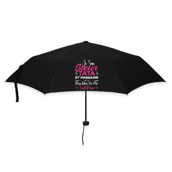 Schwester Tata und Patentante - Regenschirm (klein) - Schwarz - Vorne