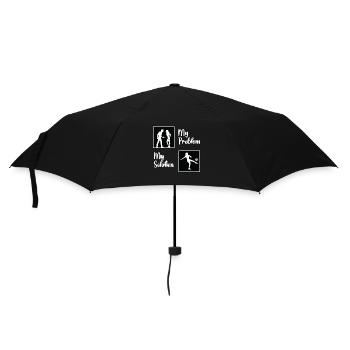 Joueur de kickball Mon problème Mon pictogramme Maman Papa - Parapluie standard - noir - Devant