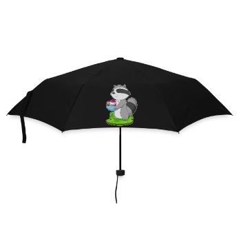 Waschbär Ostern Ostereier - Regenschirm (klein) - Schwarz - Vorne