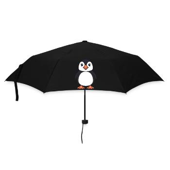 Papageitaucher - Regenschirm (klein) - Schwarz - Vorne